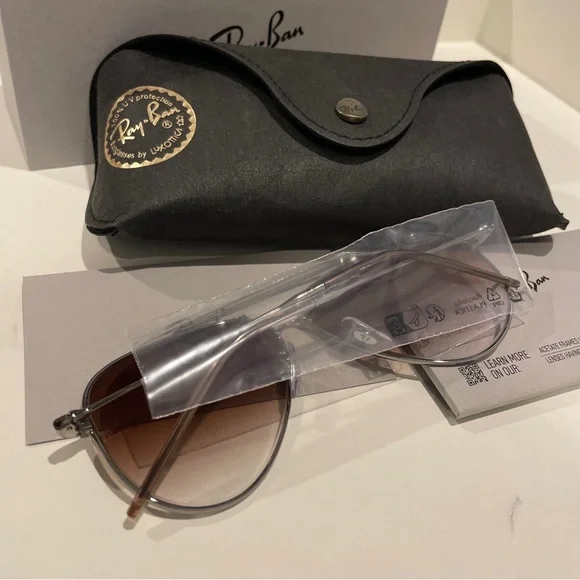 Ray-Ban RBR0101S Sunglasses Unisex Gunmetal / Brown 59mm New 100% Authentic - Picture 5 of 8